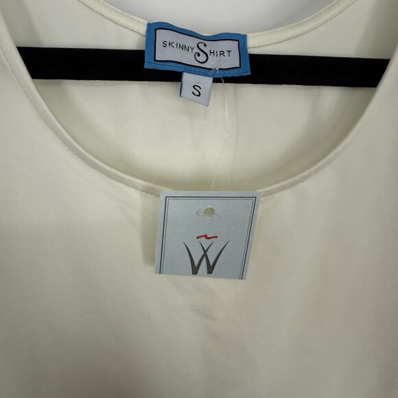 Skinny Shirt Sleeveless Layering Blouse Womens size Small White Slimming NEW - Picture 10 of 14